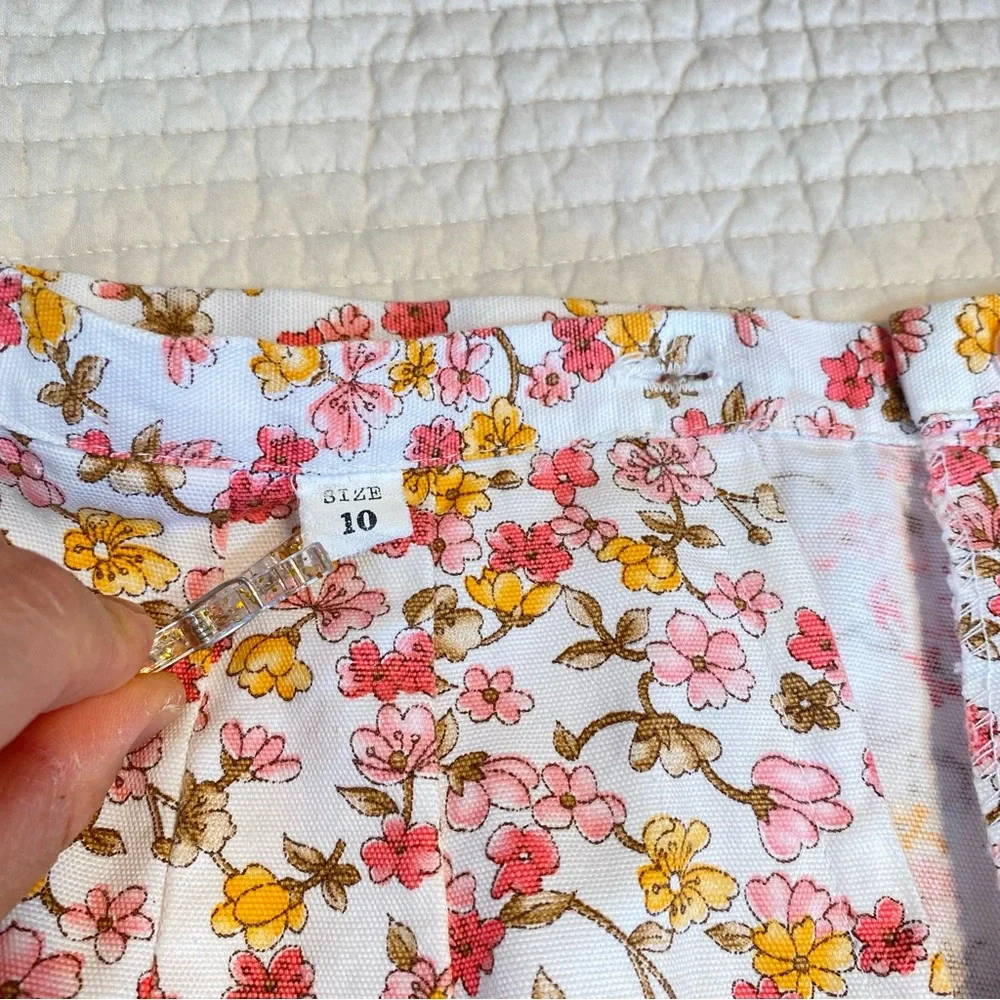 The Weekender Vintage Floral Cotton A-Line Skirt Size XXS Dainty Cottagecore